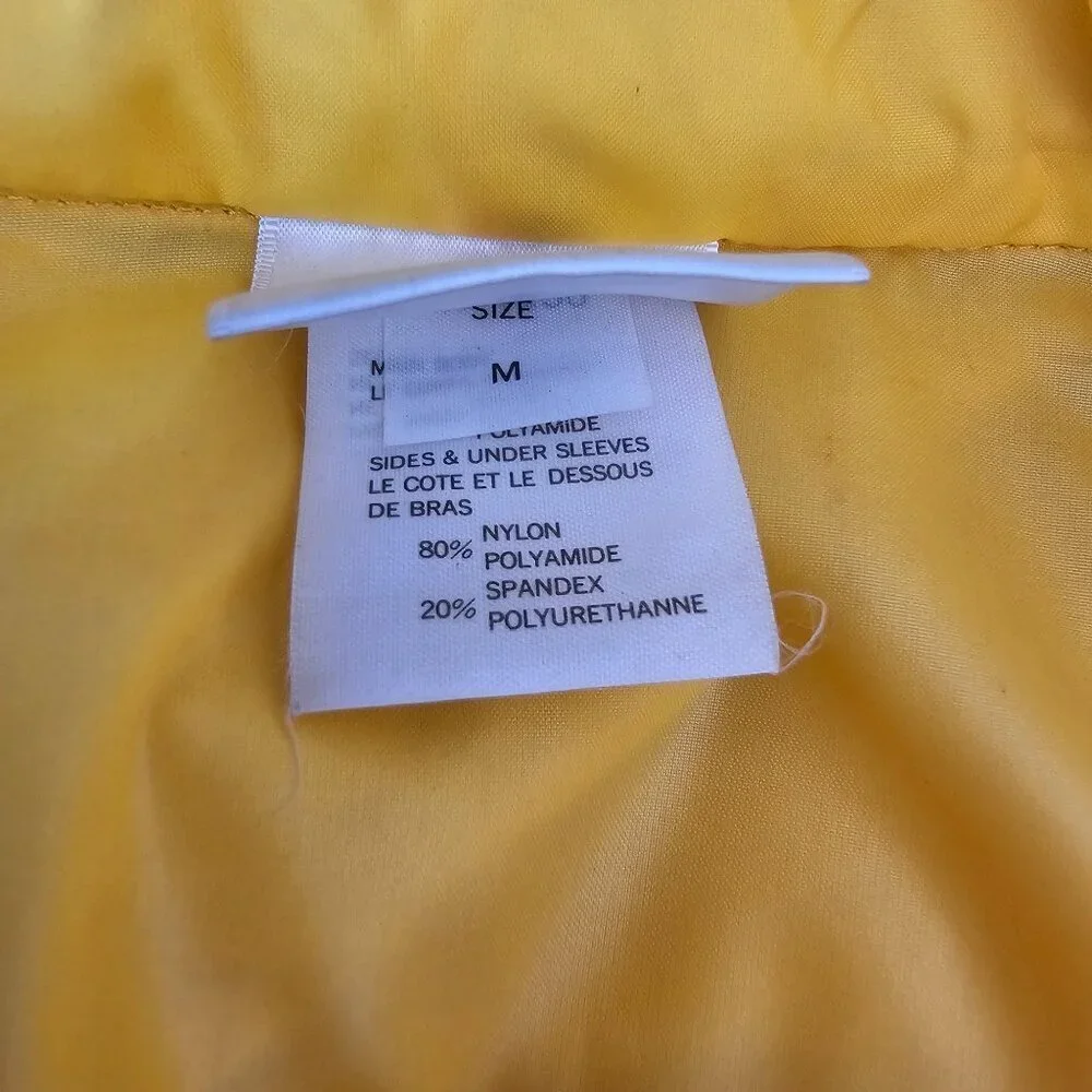 Descente Yellow & Black Cycling Jacket Mens Lightweight, Size Medium Run Small
